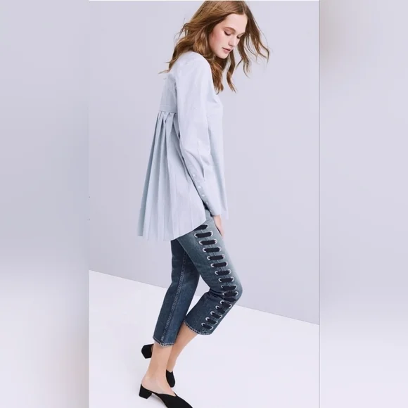 𝅺veronica Beard High Rise Ines Girlfriend Lace Up Jeans Size 25 NWT - Picture 12 of 15